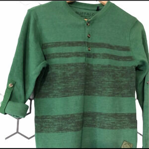 Buffalo Boys Youth Knit Shirt stripe long sleeve  Size Medium